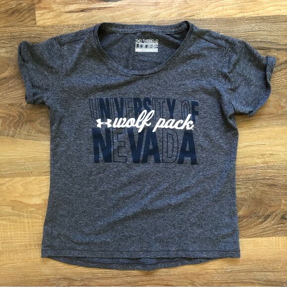 Copied - University of Nevada Girls’ Under Armor T Shirt Gray Blue Small - Picture 1 of 6